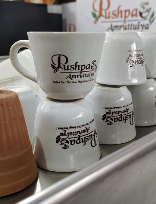 Steaming cup of tea